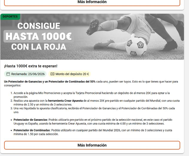 LeoVegas historical World Cup promotion card offering up to 1000 euros extra and showing a 20 euro deposit